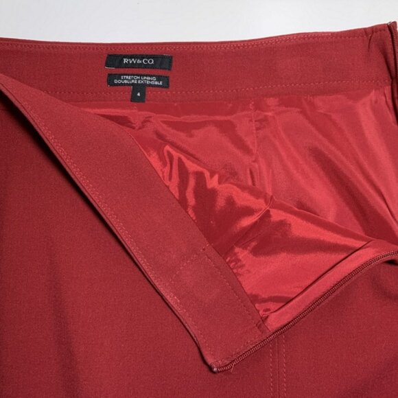 RW&CO Red Pencil Skirt Size 4 - Picture 3 of 10